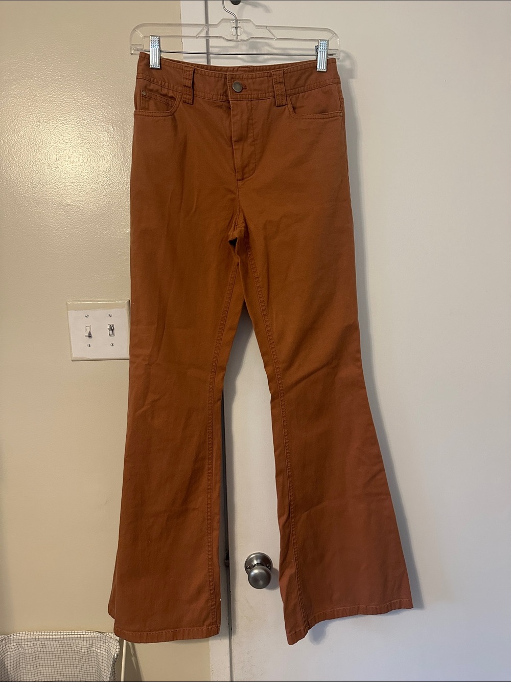 Alice + Olivia Rust Brown High-Rise Flared Pants